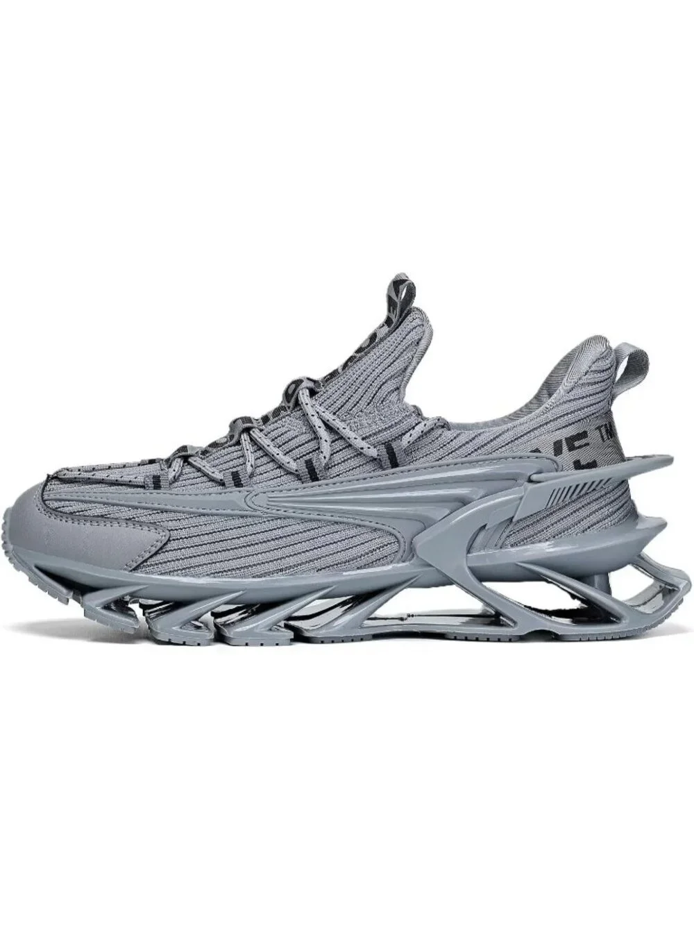 Men's Grey Walking Shoes Casual Fashion Lace Up Blade Tennis Running Sneakers